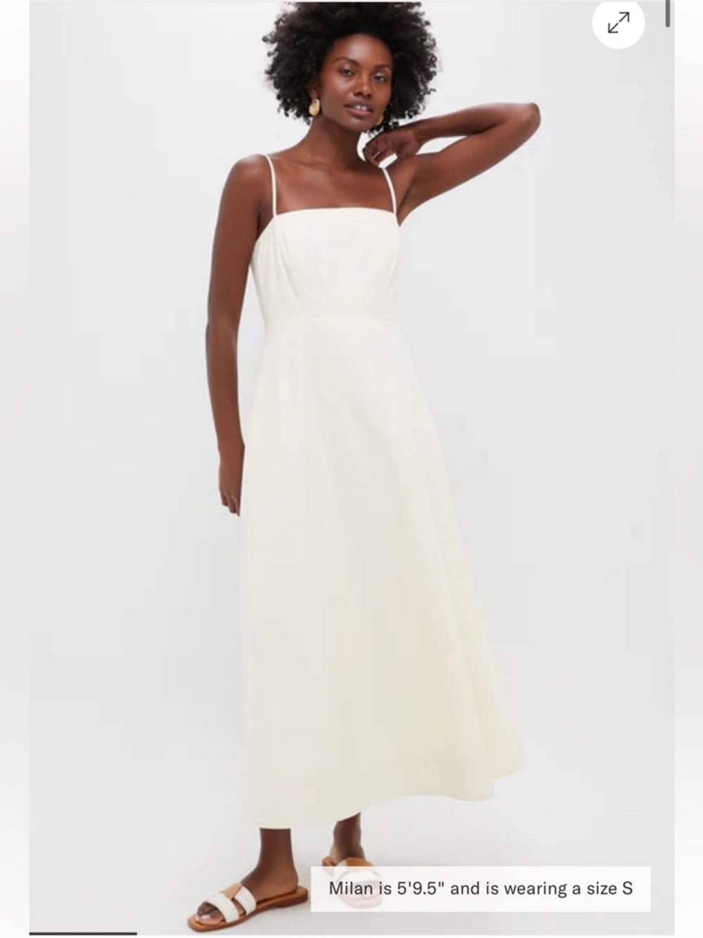 Tuckernuck Cream Spaghetti-Strap Midi Dress